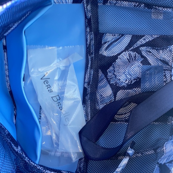 Vera Bradley Recycled Reactive Drawstring Family Tote Bag Morning Shells Blue - Picture 6 of 7